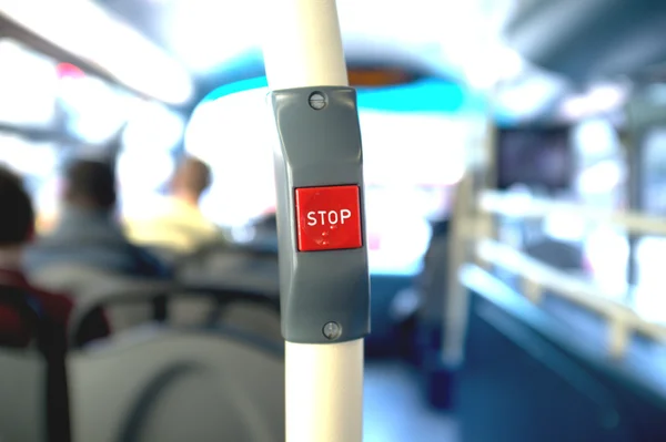 Stopbord in een bus — Stockfoto