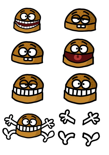 Group of humorous hamburgers — Stock Photo, Image