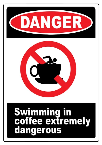 Funny coffee warning sign — Stock Vector