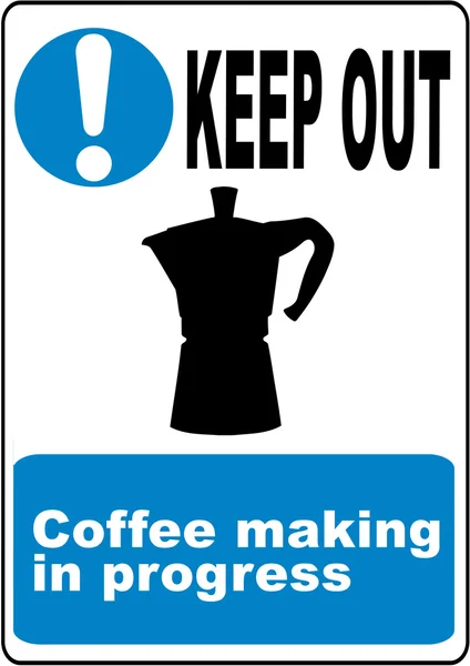 Lustiges Kaffee-Warnschild — Stockvektor