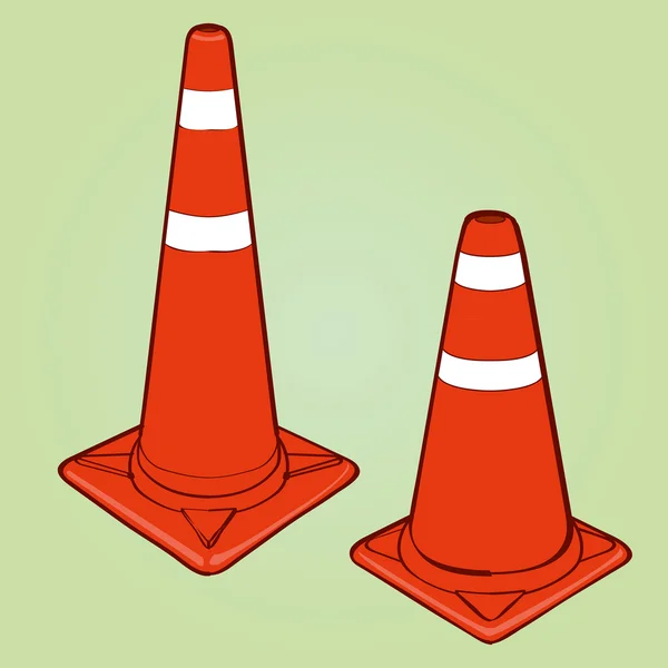 Cônes de circulation autoroutière orange — Image vectorielle