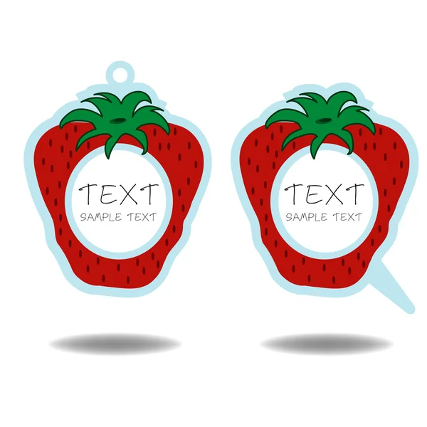 Strawberry speech bubble and price tag vector — Stock Vector