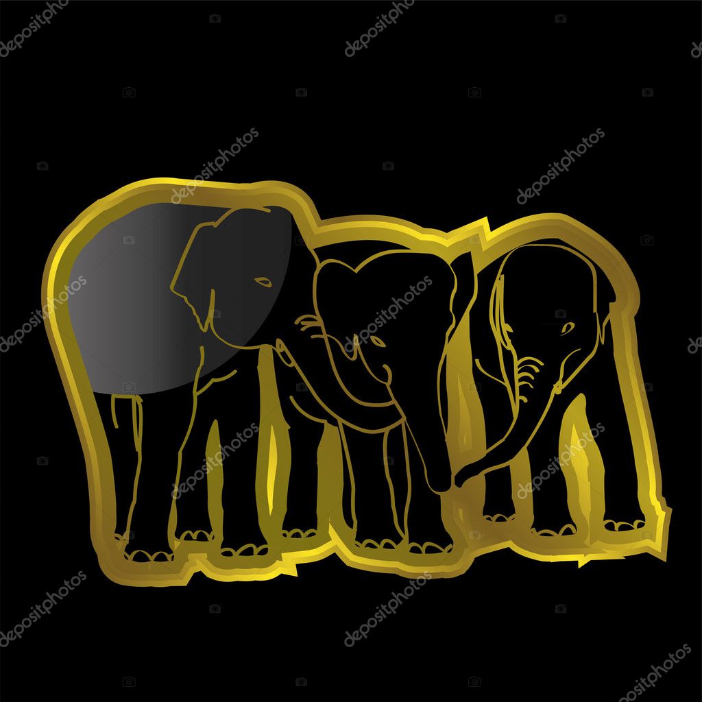 Black and gold elephant vector Stock Vector Image by ©attaphongw 20254559