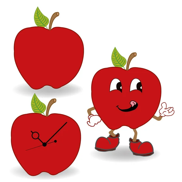 Manzana roja vector de dibujos animados — Archivo Imágenes Vectoriales