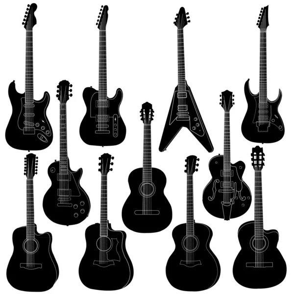 Set vettore chitarra — Vettoriale Stock