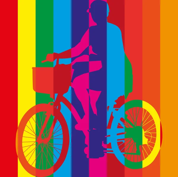 Ride bike riding bicycle vector — Stock Vector