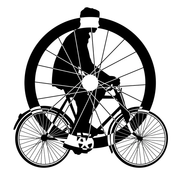 Bicicletta ruota arte vettoriale illustrazione — Vettoriale Stock