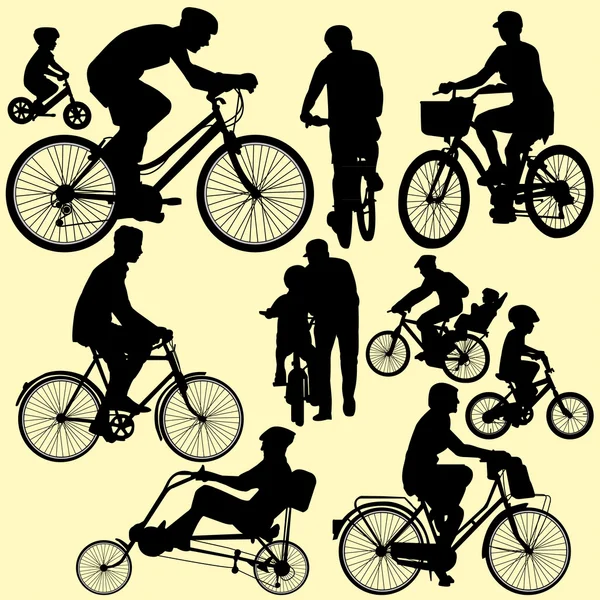 Riding bicycle - vector — Stock Vector