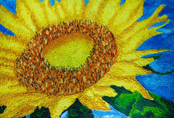Oil painting sunflower — Stock Photo, Image