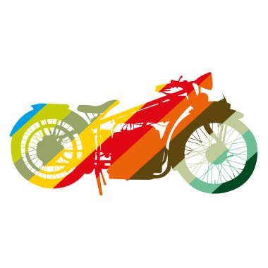 Vintage motosiklet motosiklet renk sanat vektör