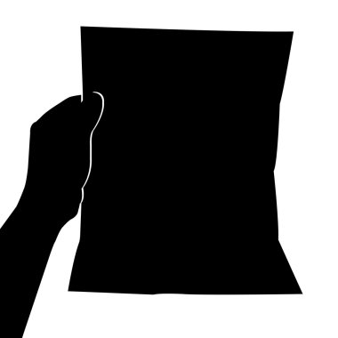 Elini tutun kağıt siluet vektör