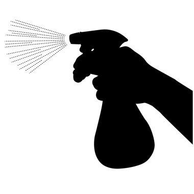 sprey şişe siluet vektör