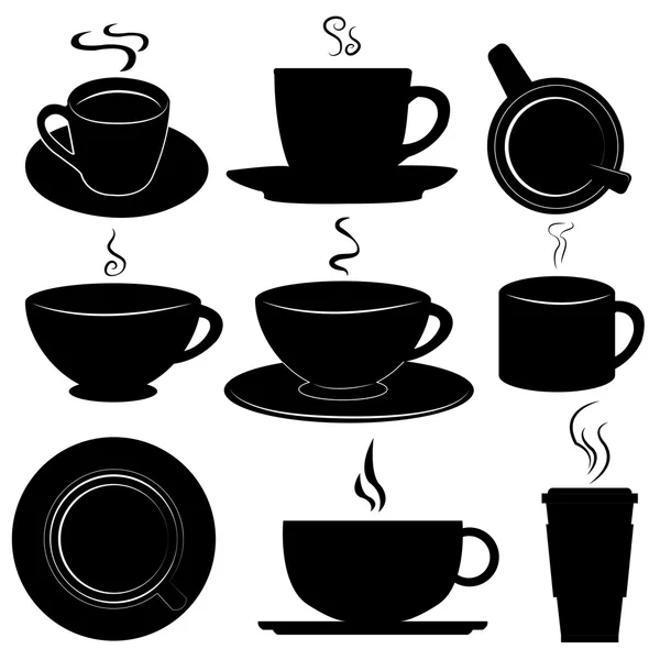 Coffee cups set vector — Stock Vector