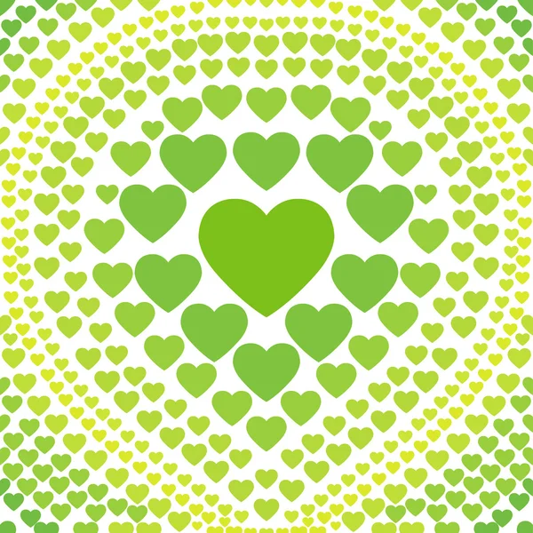 Seamless green heart abstract background vector — Stock Vector