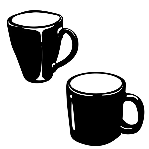 Ceramic cup silhouette vector — Stock Vector