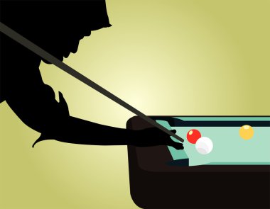snooker oyuncusu siluetleri vektör