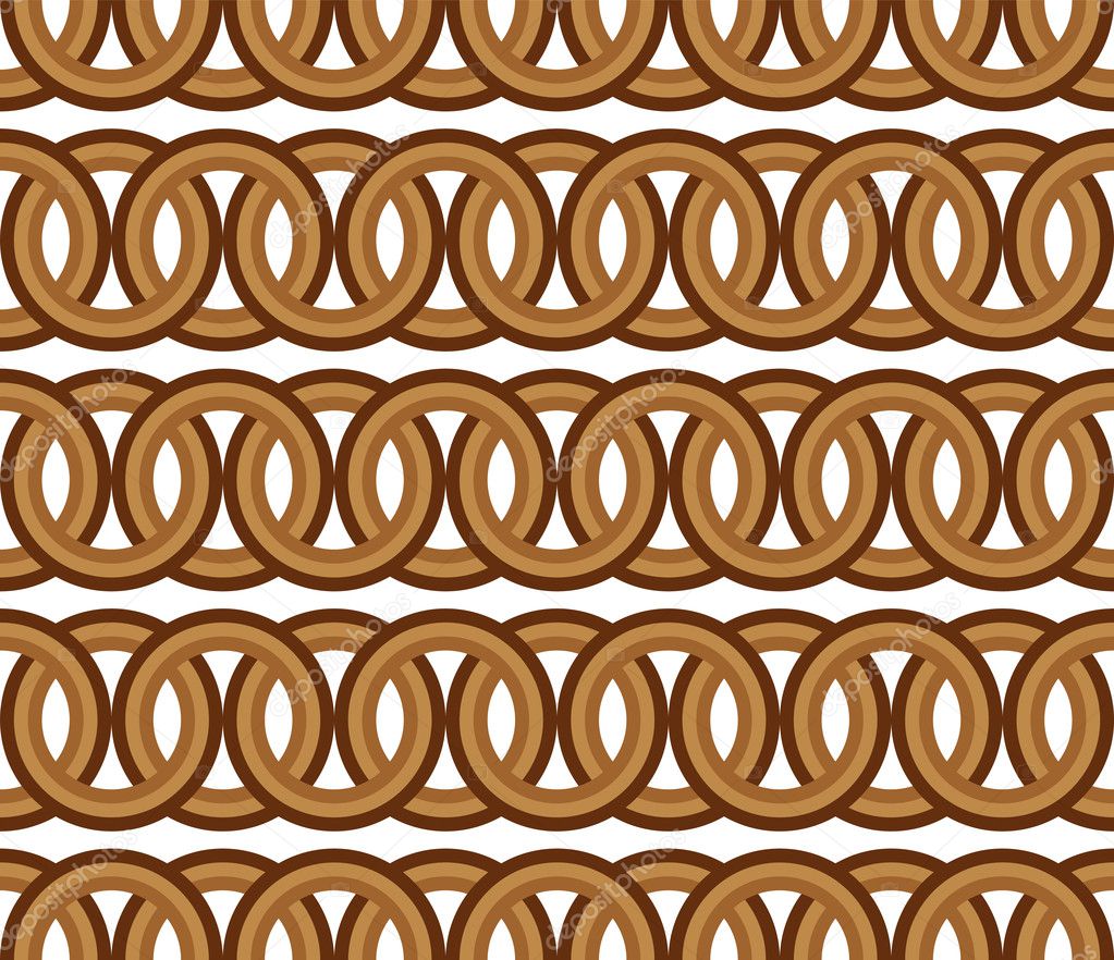 Seamless brown circle Chain pattern background vector