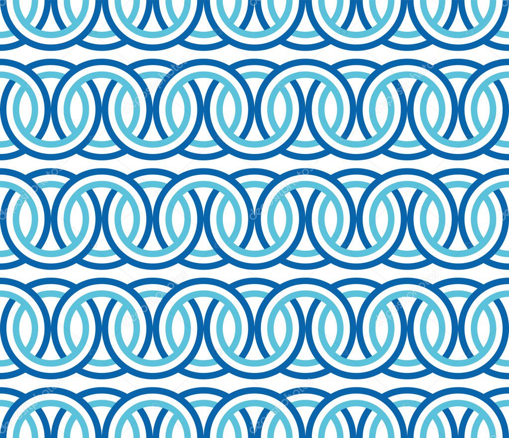 Seamless blue circle Chain pattern background vector