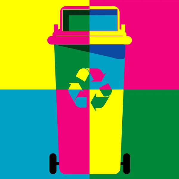 Recycle bin colour art vector — Stock Vector