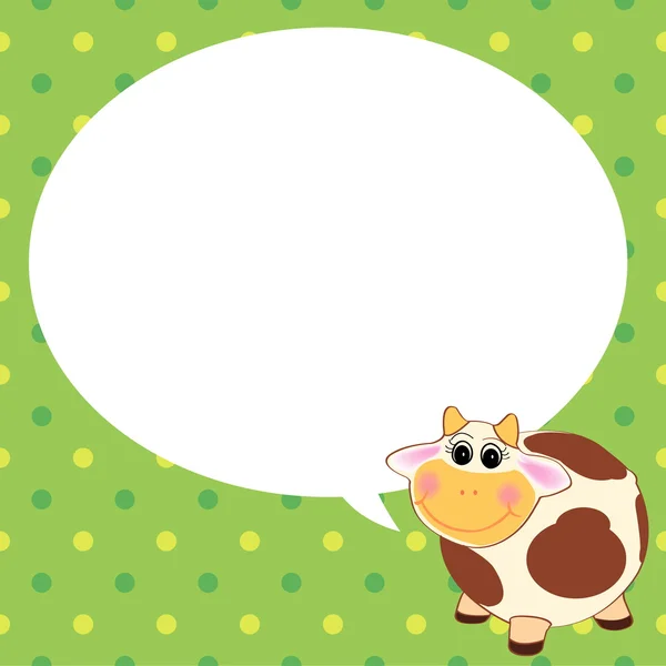 Cute cow with speech bubble — Stock Vector