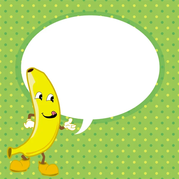 Banana com vetor de bolha de fala —  Vetores de Stock