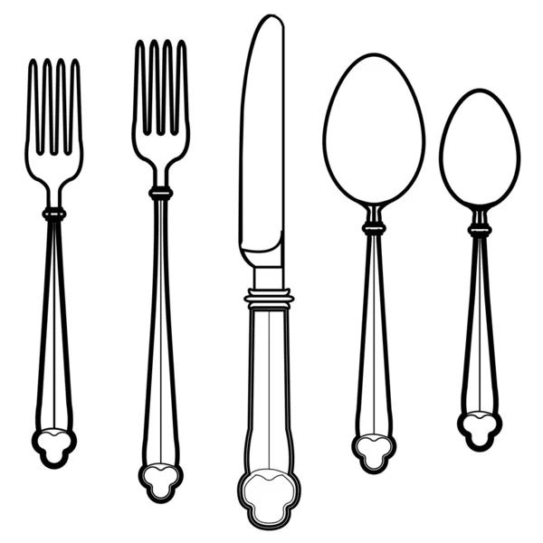 Comer utensílios vetor —  Vetores de Stock