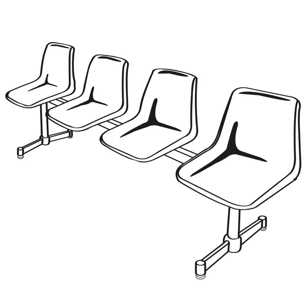 Link chairs outline vector — Stock Vector