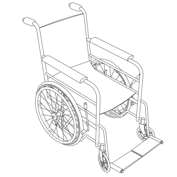 Vektor garis luar kursi roda - Stok Vektor