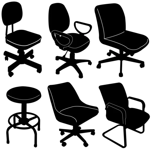 Office chair silhouette vector — Stock Vector