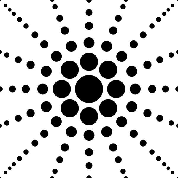 Vector de patrón abstracto de flor de polka negro sin costuras — Archivo Imágenes Vectoriales