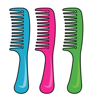 üç renk tarak vektör