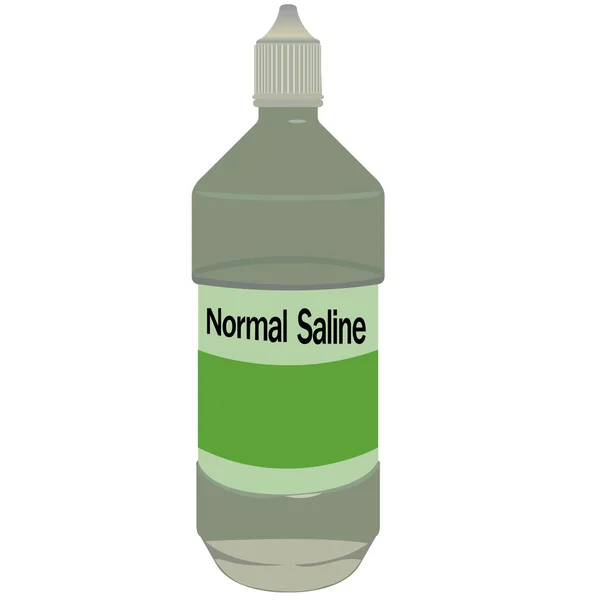 Normal saline bottle vector — Stock Vector