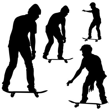 kaykay siluet vektör