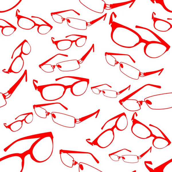 无缝红色眼镜图案矢量 — 图库矢量图片