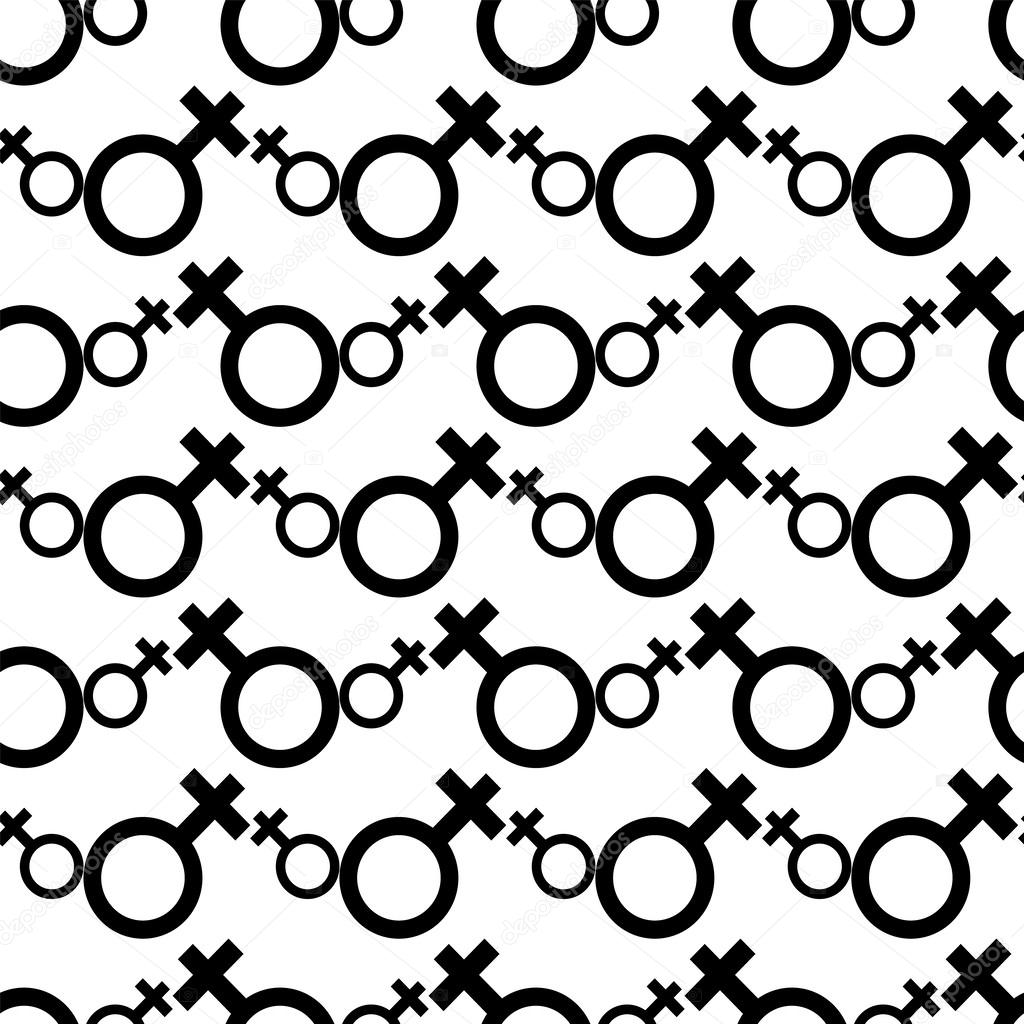 Seamless Female Symbol Pattern Background Vector