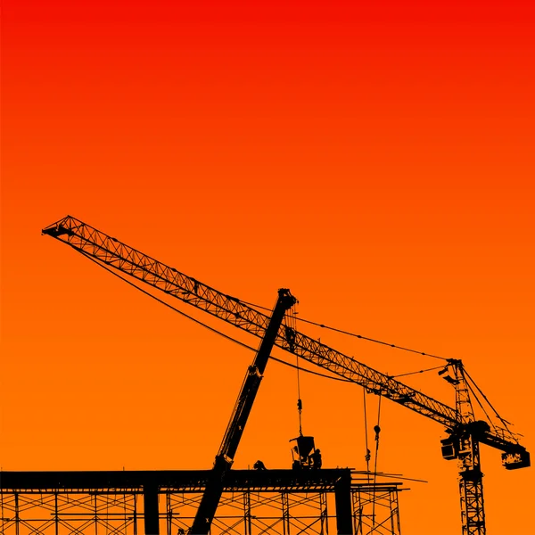 Grues silhouette vecteur — Image vectorielle