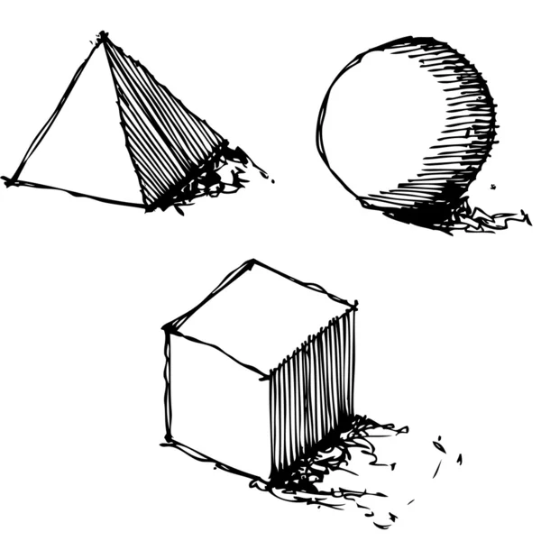 Dessin croquis du vecteur géométrique — Image vectorielle