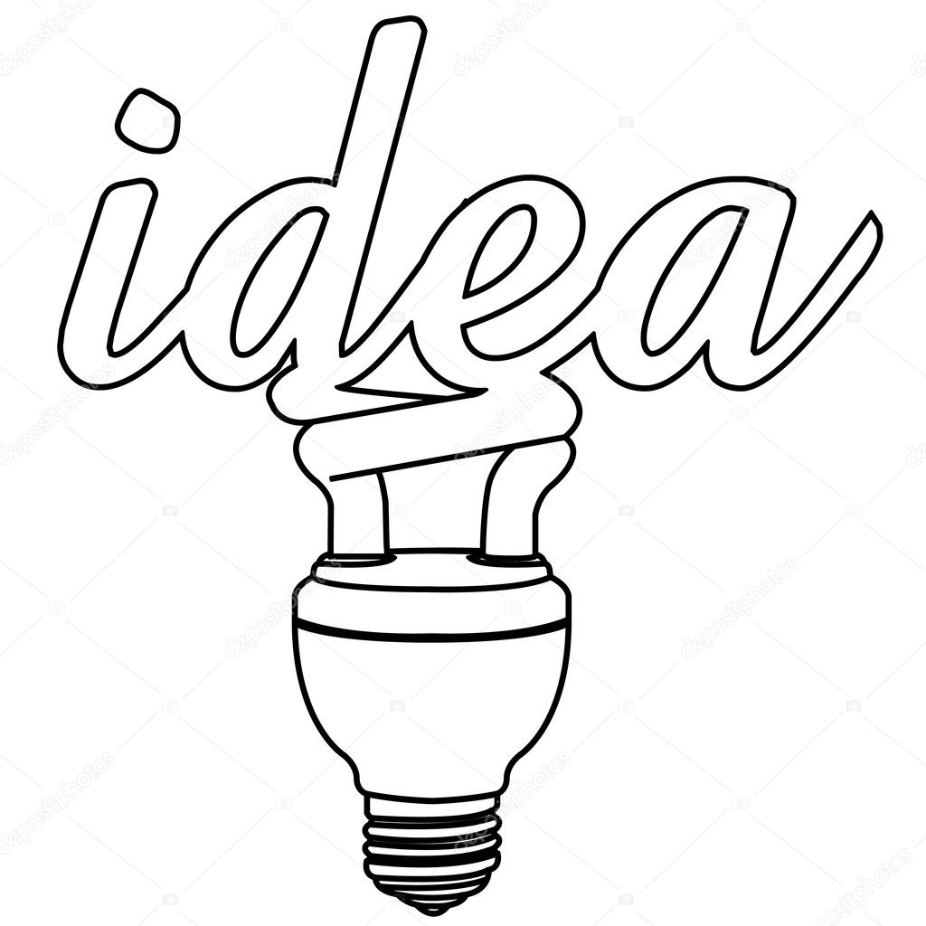 Light bulb idea outline vector