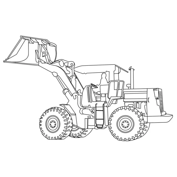 Back Hoe OutlineVector — стоковый вектор