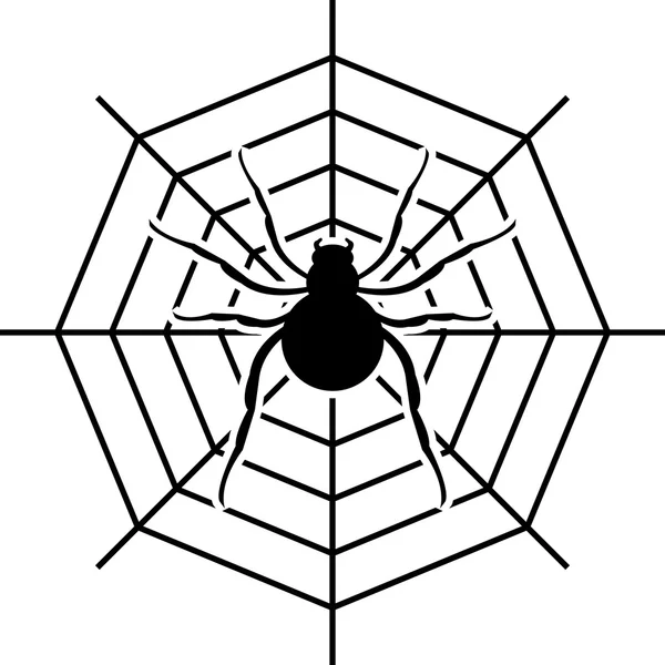 Spinne und Netzvektor — Stockvektor