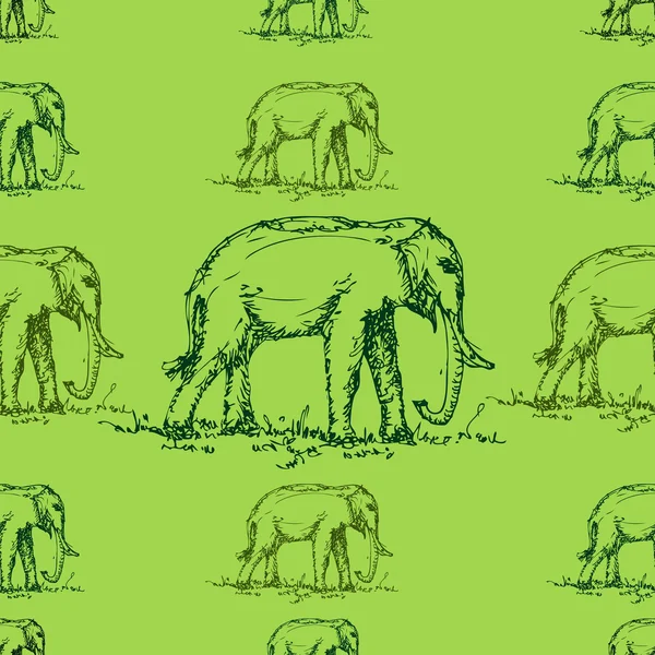 Plynulé tóny zelené slon vzor vektor — Stockový vektor