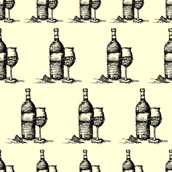 Patrón de vino sin costura vector de fondo — Archivo Imágenes Vectoriales