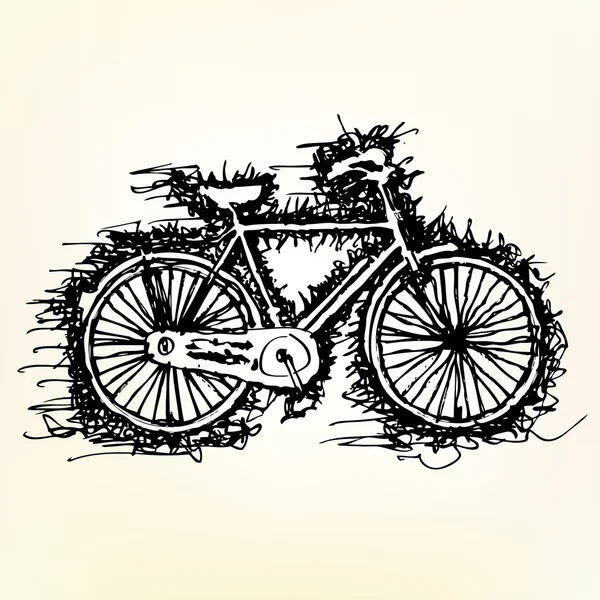 Sketch drawing of bicycle vector — Stock Vector