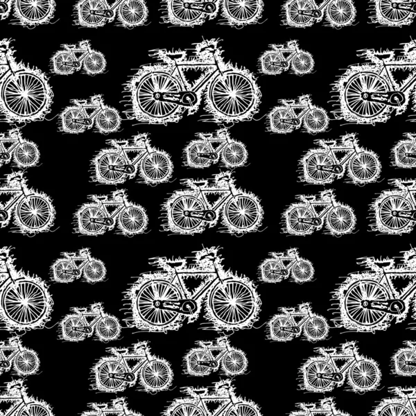 Seamless pattern of sketch bicycle vector — Stock Vector