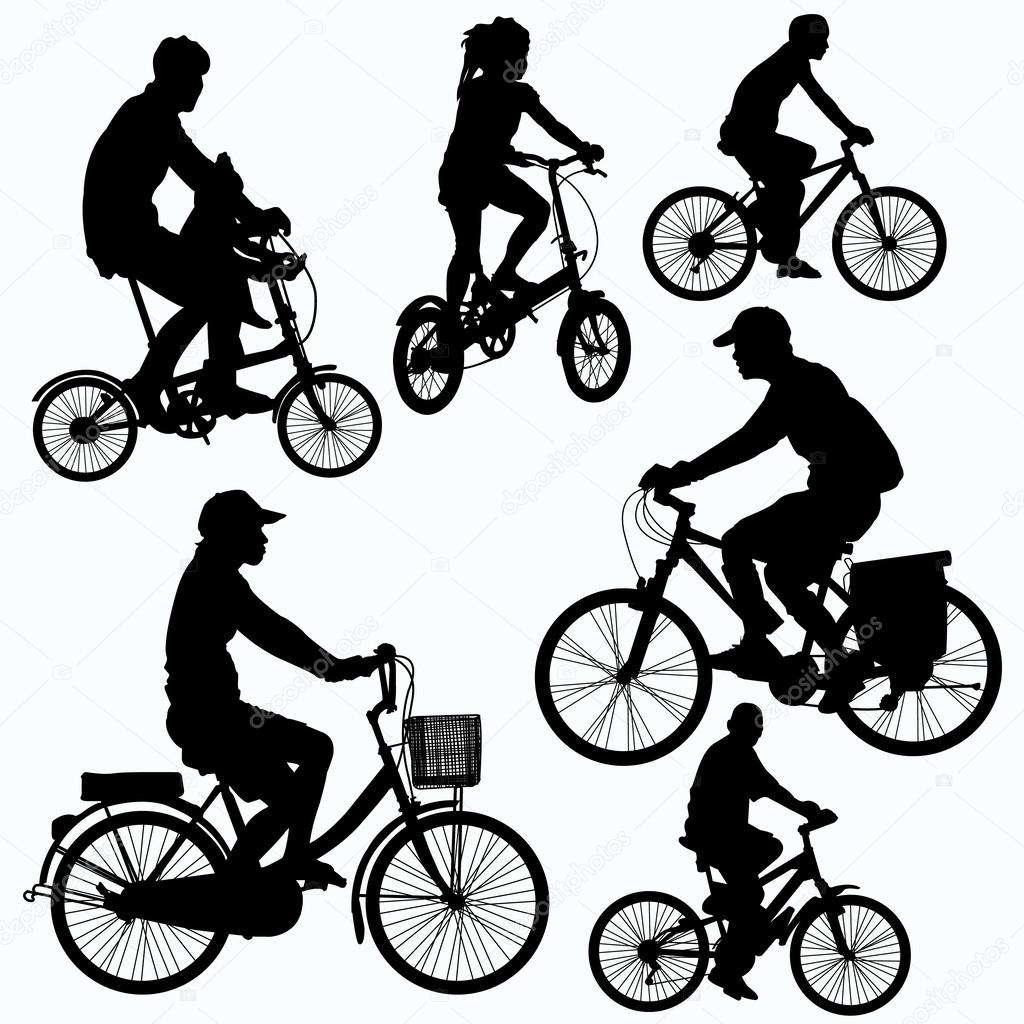 Bicycle Ride Silhouettes vector