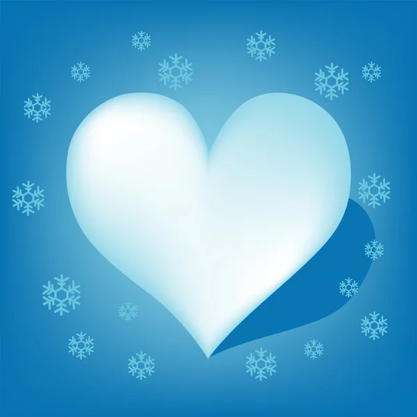 Coeur avec vecteur flocon de neige Koch — Image vectorielle