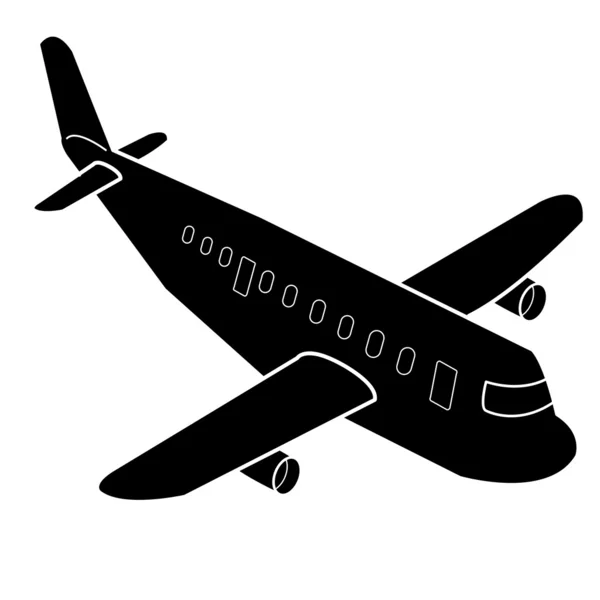 stock vector Airplane cartoon Silhouette vector