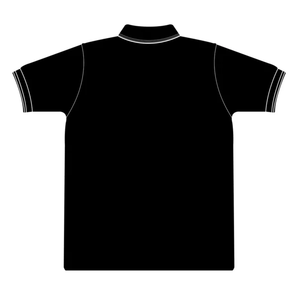 Back side of polo shirt Silhouetted vector — Stock Vector