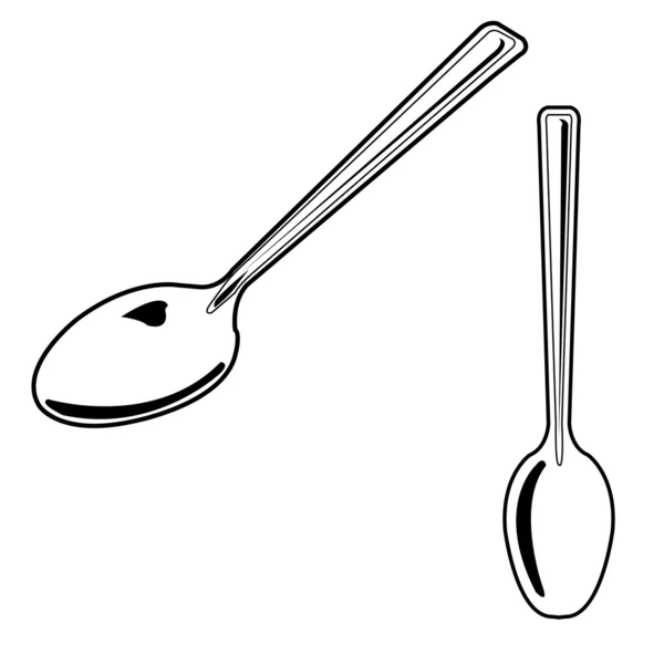 Spoon outline vector — Stock Vector