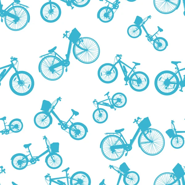 Seamless blue bicycle bike vector — Stock Vector